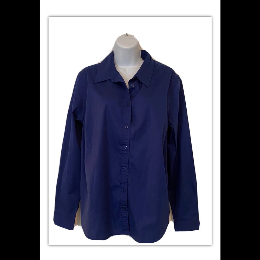 BNWT Merona Blouse XXL Oxygen Blue Long Sleeves